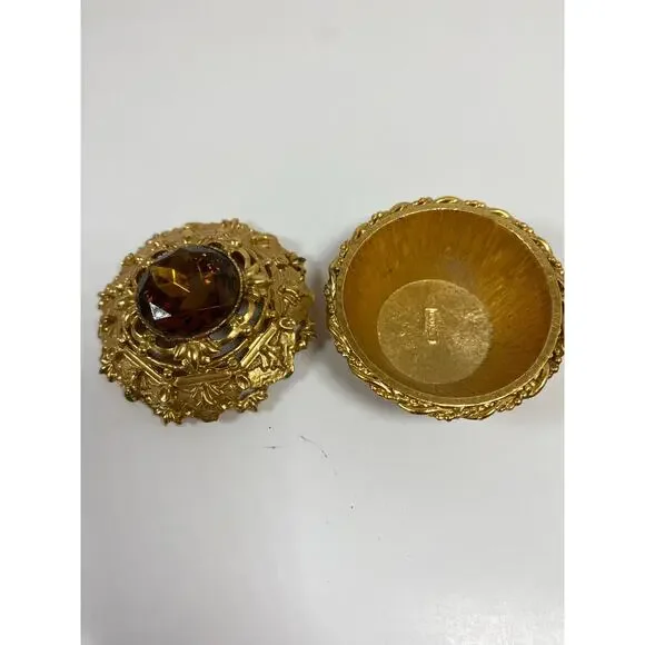 Florenza Gold Toned Trinket Box - Picture 6 of 7